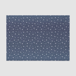 Pretty Slate Blue and White Stars Tissue Paper