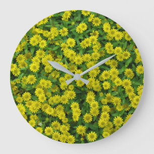 Pretty Small Yellow Flowers Large Clock