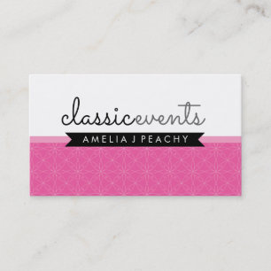PRETTY SMART modern simple cute classy pink black Business Card