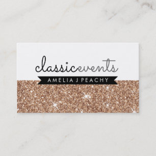 PRETTY SMART modern simple cute rose gold glitter Business Card