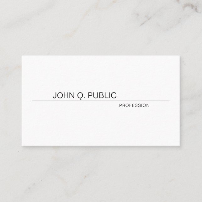 Pretty Smooth Modern Design Professional Plain Business Card (Front)