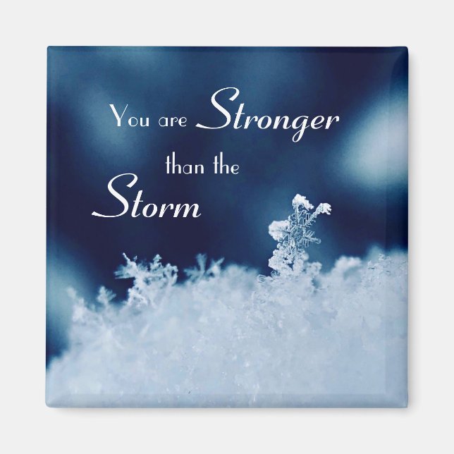 Pretty Snowflake Affirmation 2 Inch Square Magnet (Front)