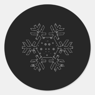 Pretty Snowflake T Shirt Snow Lover Skiing Snowboa Classic Round Sticker
