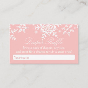 Pretty Snowflakes Baby Shower Diaper Raffle Ticket Enclosure Card