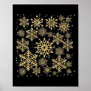 Pretty Snowflakes T Shirt Winter Skiing Vacation T Poster