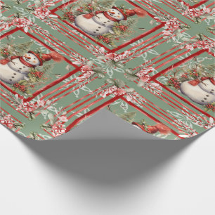 Pretty Snowman Elegant Christmas Gift Wrapping Paper