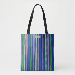 Pretty Soft Colourful Stripe Design For Teenager Tote Bag