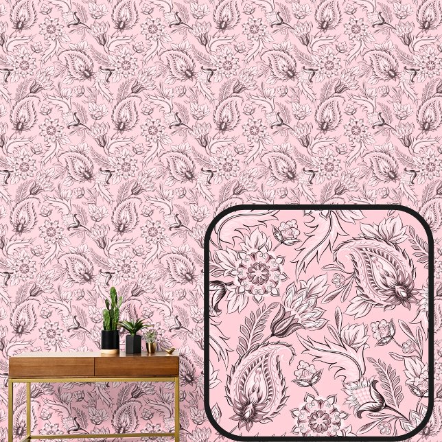Pretty Soft Dusty Pink  Floral Paisley Elegant  Wallpaper (Creator Uploaded)