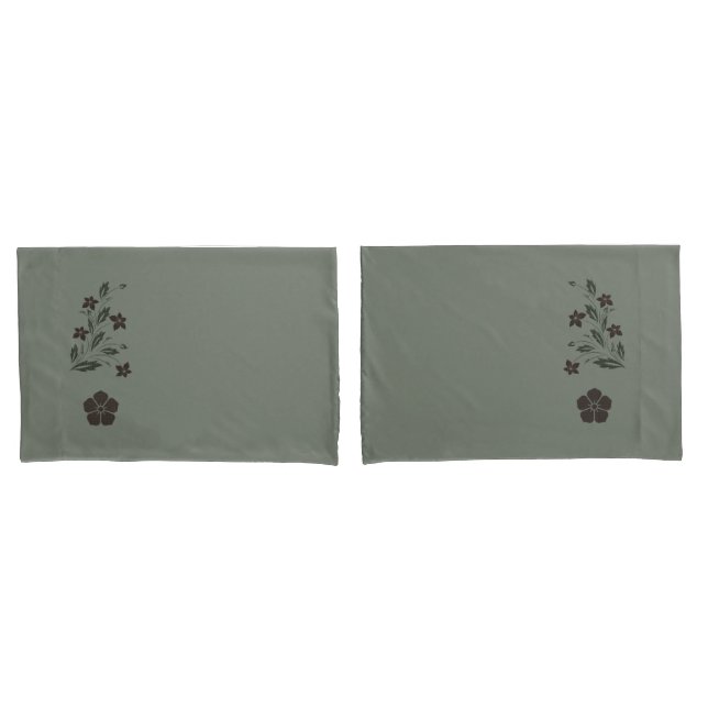 Pretty Soft Green Floral Pillowcase Set (Front-Set)