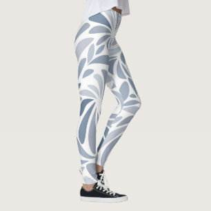 Pretty Soft Light Blue Grey Geometric Valentine Leggings