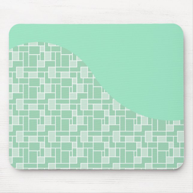 Pretty Soft Mint Green Wave Tile Pattern Gifts Mouse Mat (Front)