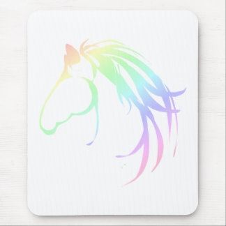 Pretty Soft Pastel Pink & Blue Horse Head Logo Mouse Mat