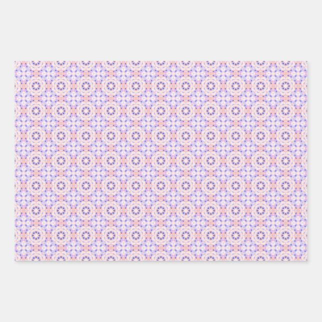 Pretty Soft Pastel Pink Purple Magic Star Birthday Wrapping Paper Sheet