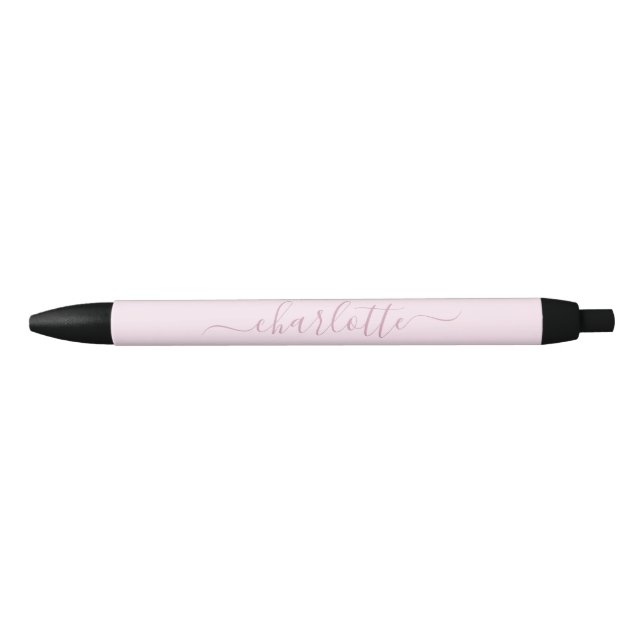 Pretty Soft Pink and Blush Black Ink Pen (Front)