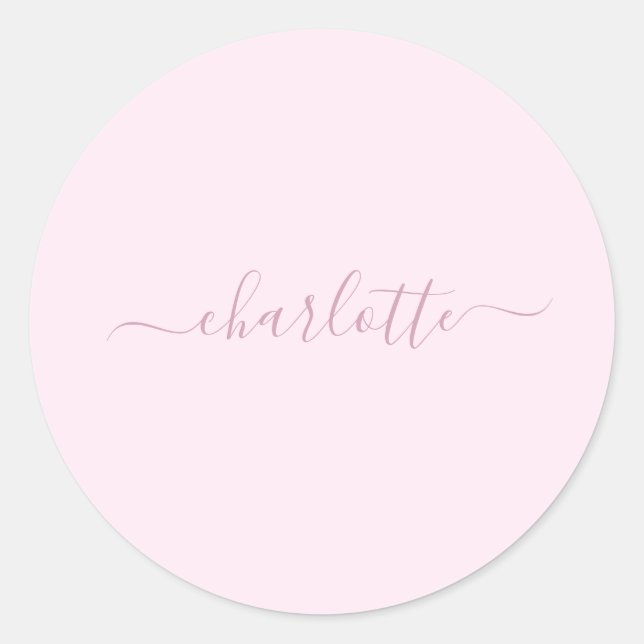 Pretty Soft Pink and Blush Classic Round Sticker (Front)