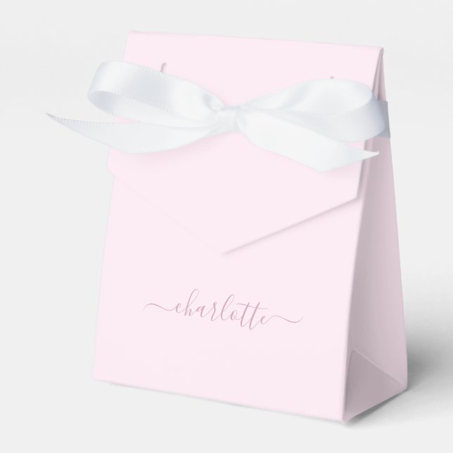 Pretty Soft Pink and Blush Favour Box (Front Side)