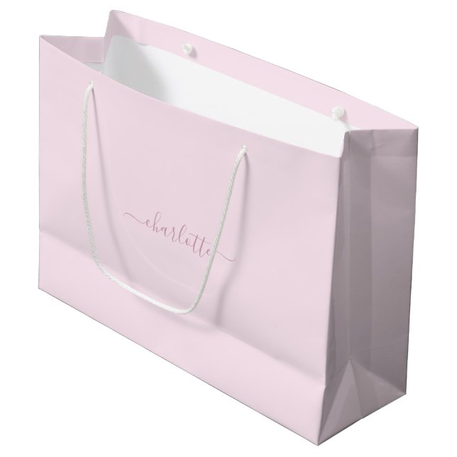 Pretty Soft Pink and Blush Large Gift Bag (Front Angled)