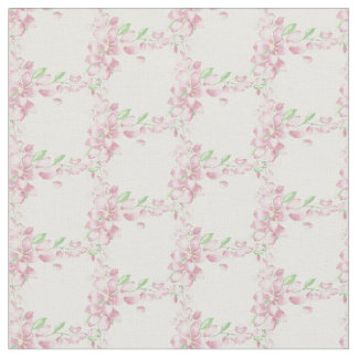 Pretty Soft Pink Cherry Blossom Watercolor art Fabric