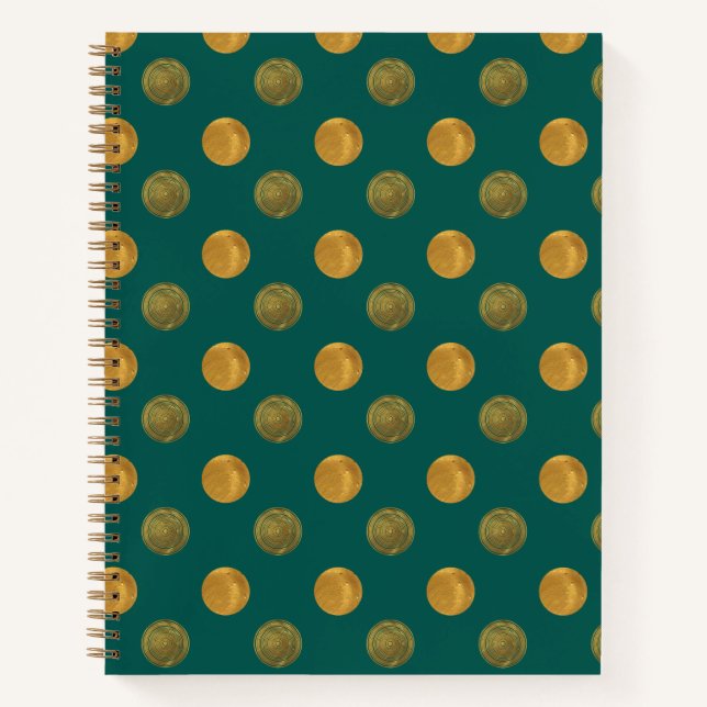 Pretty Sphere Gold and Jade Notebook (Front)
