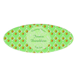 Pretty Spring Apple blossom and Apples Patterned Name Tag