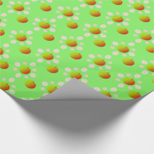 Pretty Spring Apple blossom and Apples Patterned Wrapping Paper