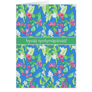 Pretty Spring Blossoms Finnish Language Birthday
