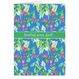 Pretty Spring Blossoms Irish Gaelic Birthday