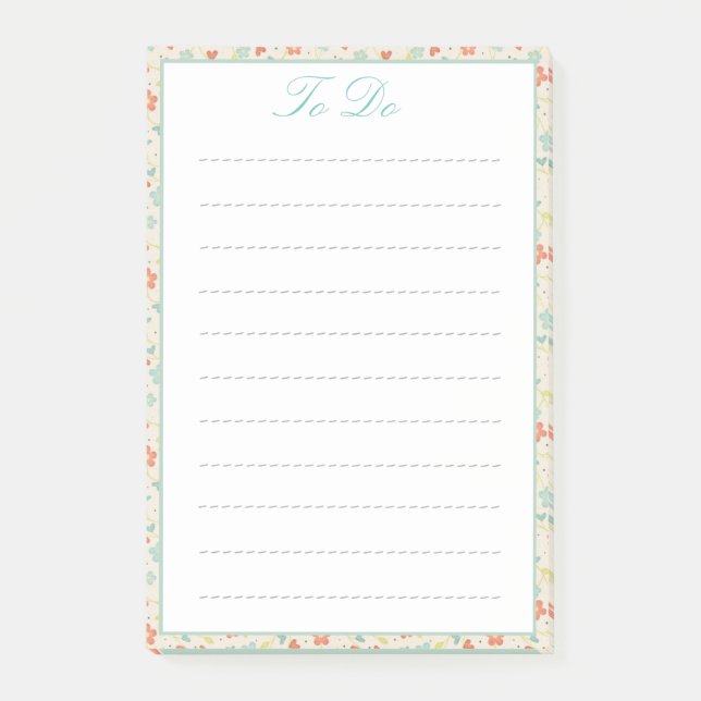 Pretty Spring Floral To Do List Post-it Notes (Front)