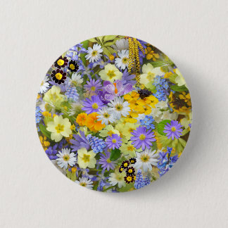 Pretty Spring Flowers 6 Cm Round Badge
