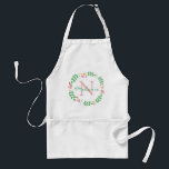 Pretty Spring Flowers Wreath Monogrammed Standard Apron<br><div class="desc">Pretty minimalist Spring floral wreath personalised with name and initial.</div>
