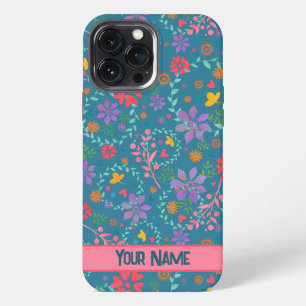 Pretty Spring Heart Flowers Pattern Inspirivity iPhone 13 Pro Max Case