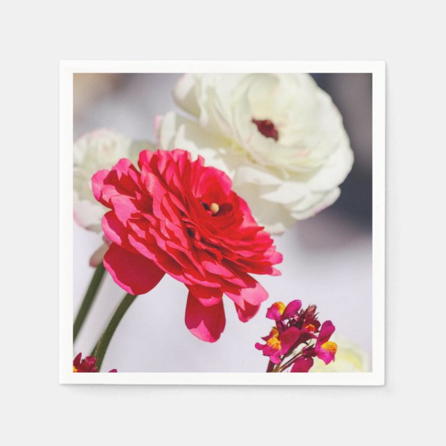 Pretty Spring Peonies Napkin (Front)