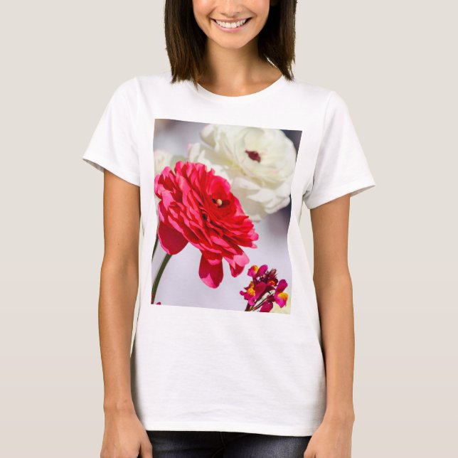 Pretty Spring Peonies T-Shirt (Front)