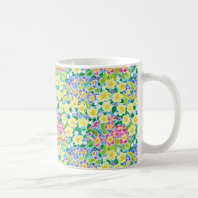 Pretty Spring Primroses Coffee Mug, Coffee Mug (Right)