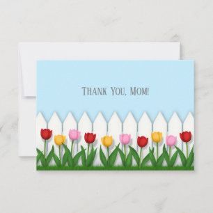Pretty Spring Tulips Cheerful Custom Mother's Day Thank You Card