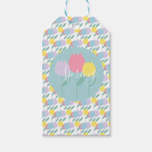 Pretty Spring Tulips Pastel Floral Birthday Party Gift Tags
