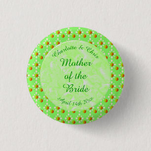 Pretty Spring Wedding Apple blossom and Apples  3 Cm Round Badge