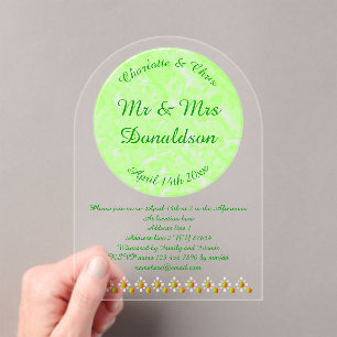 Pretty Spring Wedding Apple blossom and Apples Acrylic Invitations