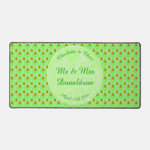 Pretty Spring Wedding Apple blossom and Apples Desk Mat