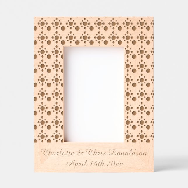Pretty Spring Wedding Apple blossom and Apples Etched Frames (Front)