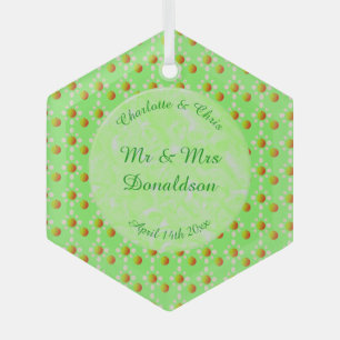 Pretty Spring Wedding Apple blossom and Apples Glass Tree Decoration