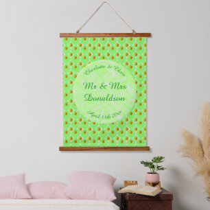 Pretty Spring Wedding Apple blossom and Apples Hanging Tapestry