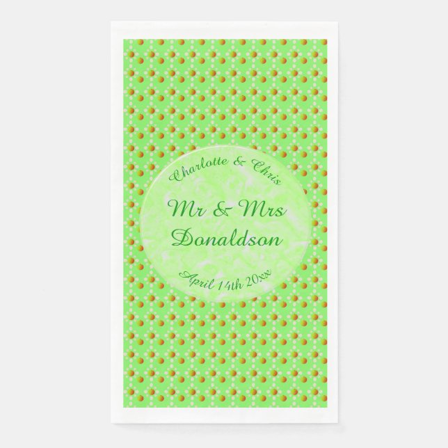 Pretty Spring Wedding Apple blossom and Apples Napkin (Front)