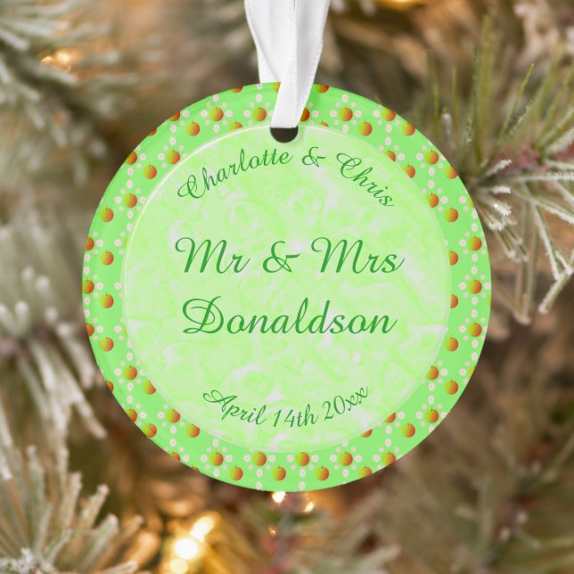 Pretty Spring Wedding Apple blossom and Apples Ornament (Tree)