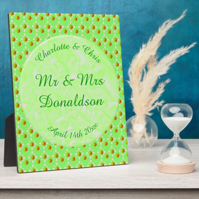 Pretty Spring Wedding Apple blossom and Apples Plaque (Side)