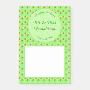 Pretty Spring Wedding Apple blossom and Apples Post-it Notes