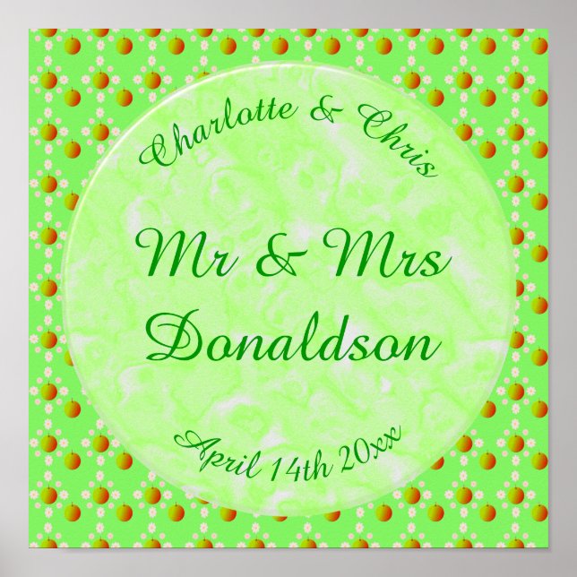 Pretty Spring Wedding Apple blossom and Apples Poster (Front)