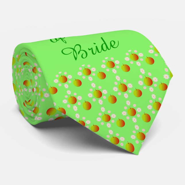 Pretty Spring Wedding Apple blossom and Apples Tie (Rolled)