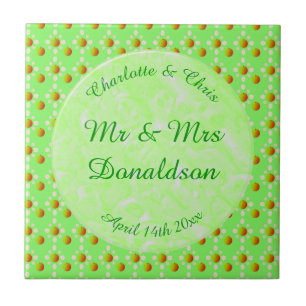 Pretty Spring Wedding Apple blossom and Apples Tile