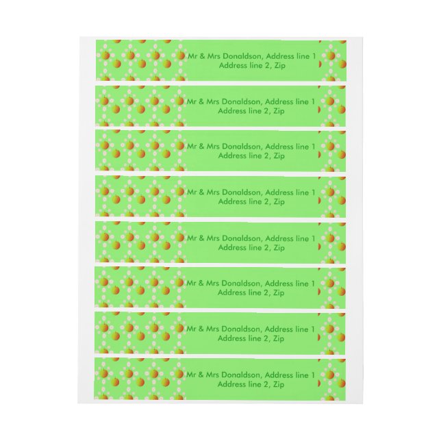 Pretty Spring Wedding Apple blossom and Apples Wraparound Address Label (Sheet)
